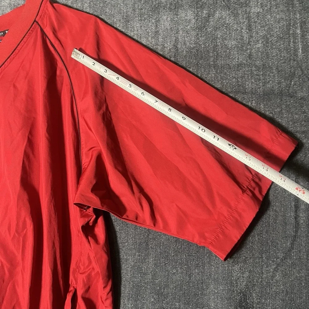 FootJoy DryJoys Windshirt Men's M Red Performance Pullover 1/2 Sleeve Golf